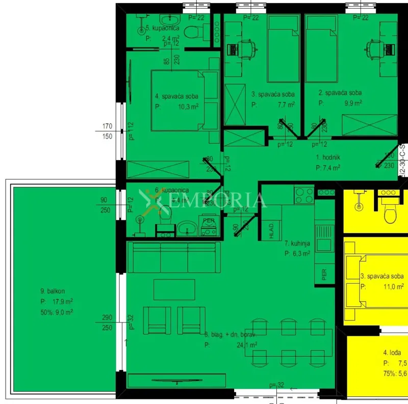 Zadar, Crvene kuće – penthouse with elevator and roof terrace – 3