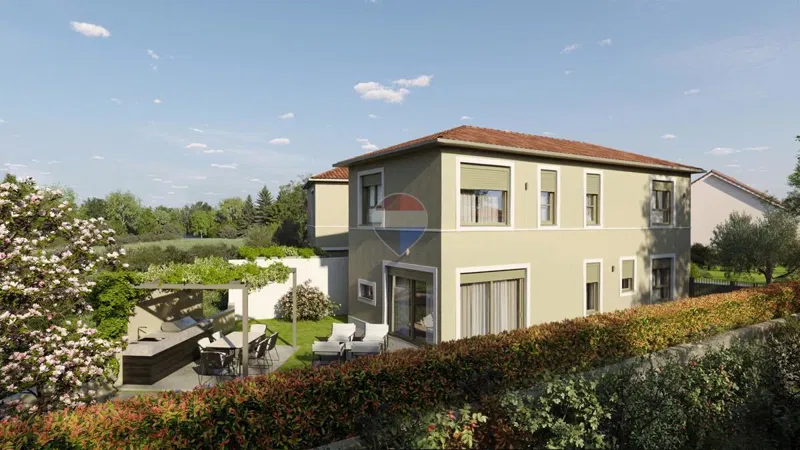 ISTRA, NOVIGRAD – Dvojna obiteljska kuća u novogradnji, 135 m²