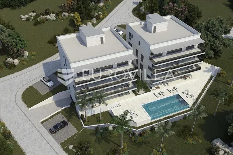 Primošten, dvosoban stan na prvom katu s bazenom, 77,26 m²