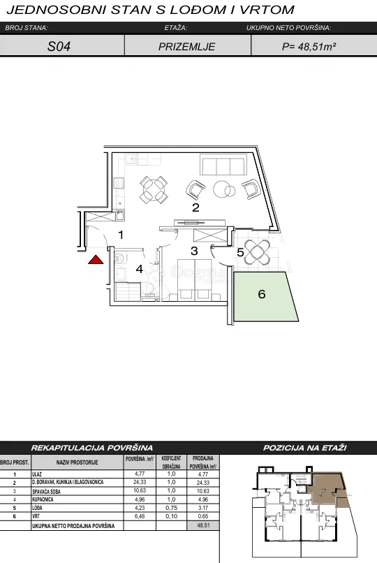 Mieszkanie Živogošće, Podgora, 47,36m2