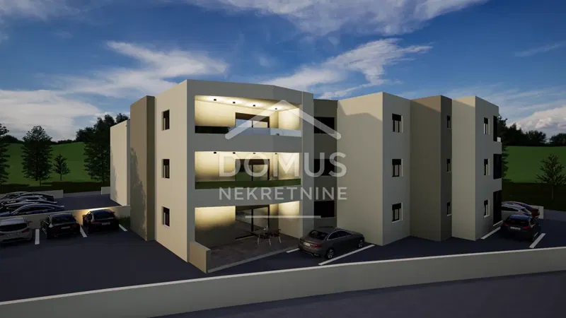 Vodice, novogradnja, dvosoban apartman površine 70,79 m² s pogledom na more