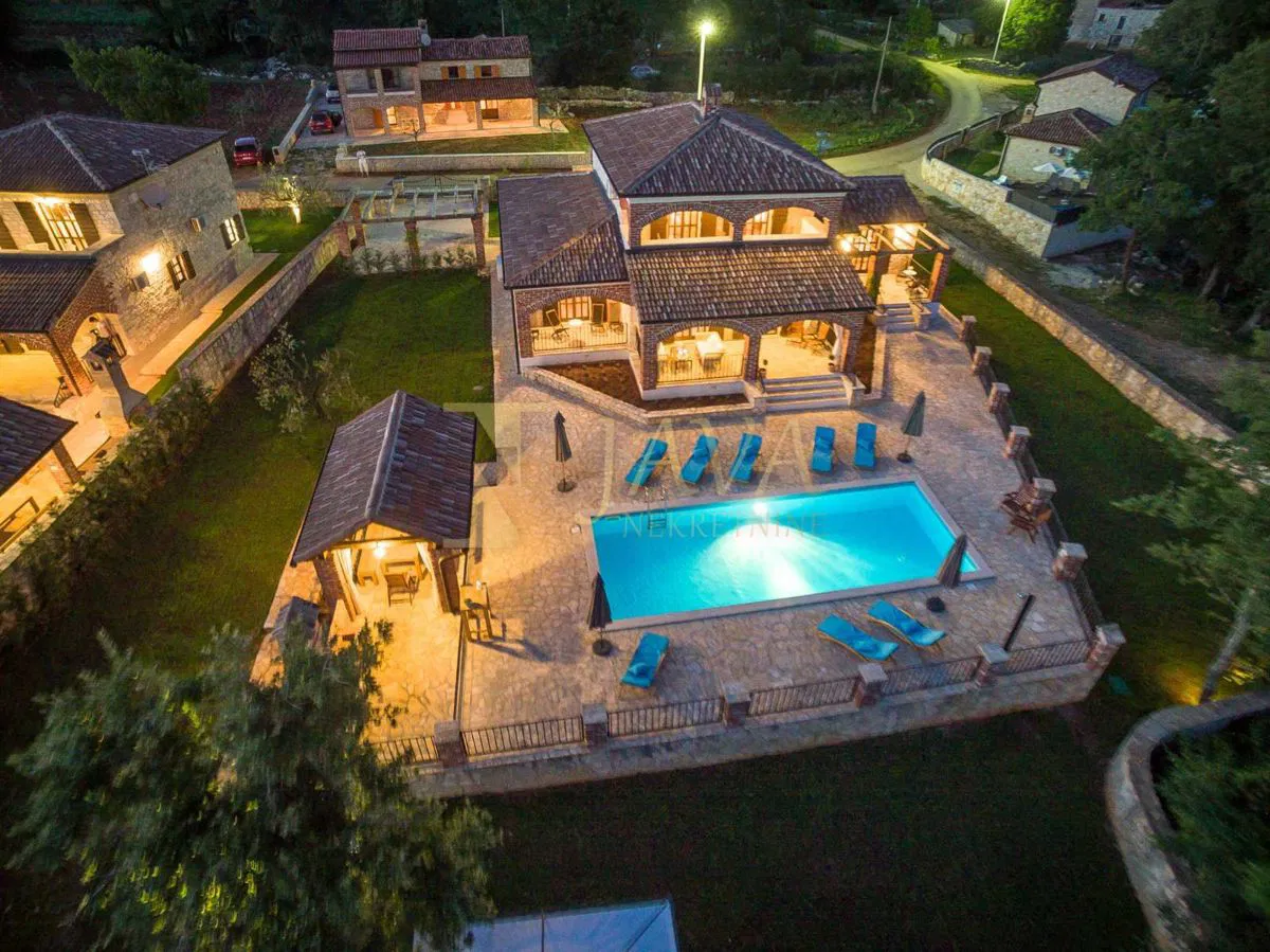 VIŠNJAN 	Autentična Istarska kamena vila s bazenom