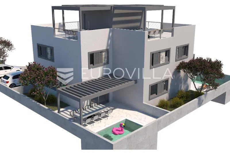 Nin, Ždrijac prvi red do mora luksuzni apartman s bazenom 152 m²