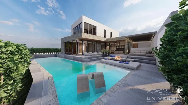 Terreno edificabile di 518 m² con permesso di costruire per una villa con piscina – a 5 km da Umag