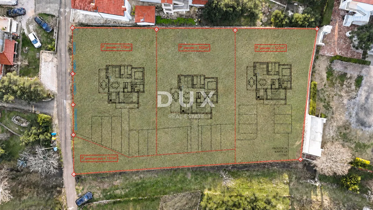 Rab, Mundanije, działka budowlana, 1784 m2, projekt