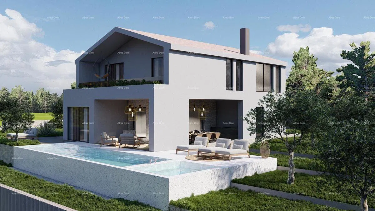 Tinjan – Terreno edificabile di 1.152 m² con permesso e progetto per una casa con piscina
