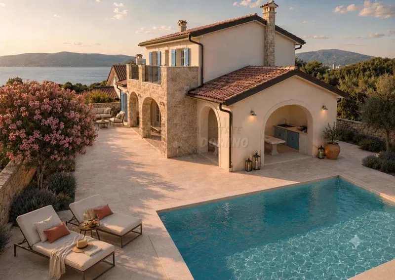Prekrasna kuća u mediteranskom stilu. Otok Krk!