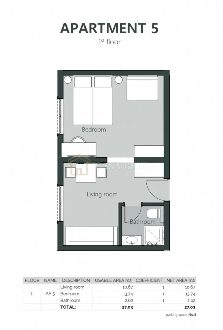 Flat Crikvenica, 29,12m2 – 2