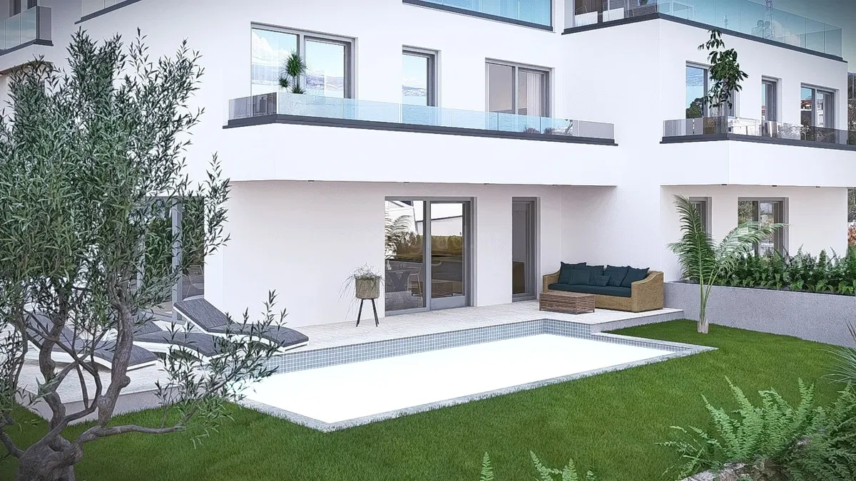 Malinska, luksuzni dvoetažni apartman u novogradnji s bazenom!