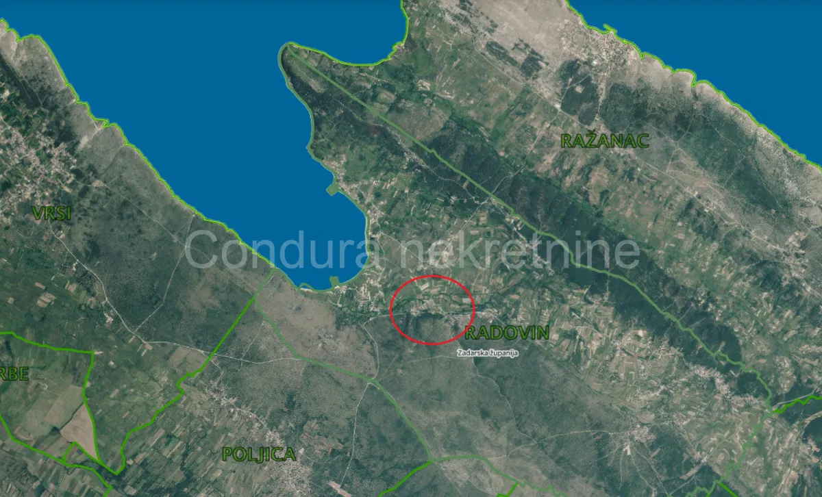 Krneza - građevinsko zemljište 1253 m2