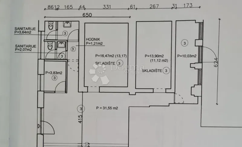 Rijeka, poslovni prostor kod tržnice, 82 m2