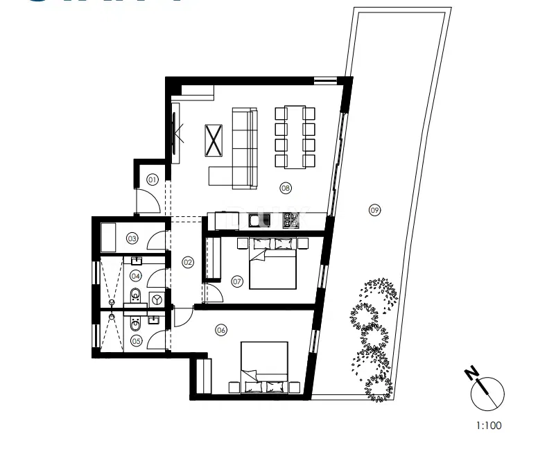 Murter, Jezera, appartamento con tre camere da letto, 87,34 m2, edificio nuovo, giardino – 2
