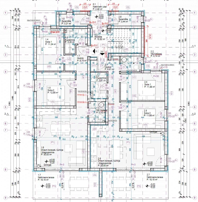 Dalmazia, Tribunj, appartamento trilocale, 99,34 m2, piano terra – 2