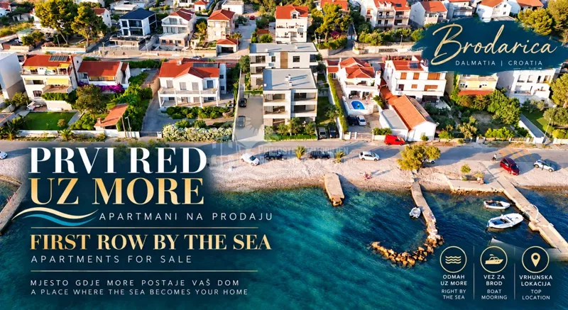 Ekskluzivno prvi red uz more! Trosobni apartman u Brodarici