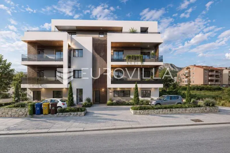 Kaštel Kambelovac, novogradnja, odličan dvosobni penthouse s panoramskim pogledom na more, 84 m²