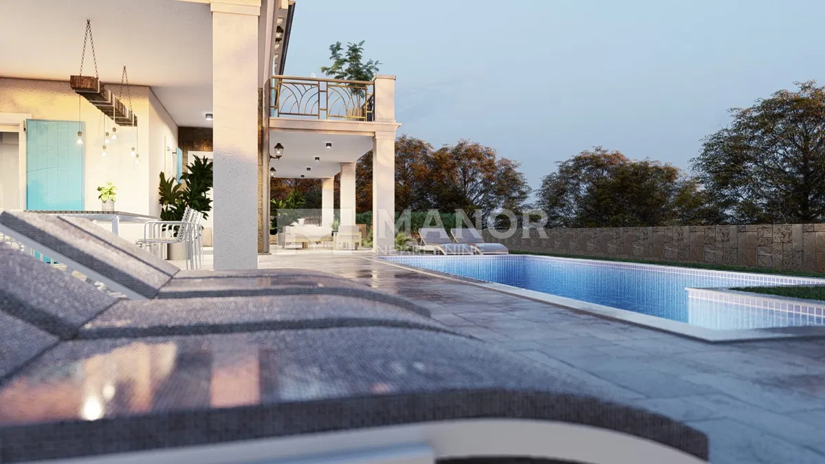ISTRA, LABIN - Mediteranska villa s bazenom, panoramskim pogledom na more i 915 m² okućnice