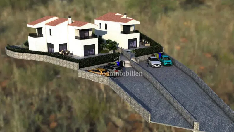 Vrbnik - Risika, zemljište s idejnim projektom za dvije kuće!