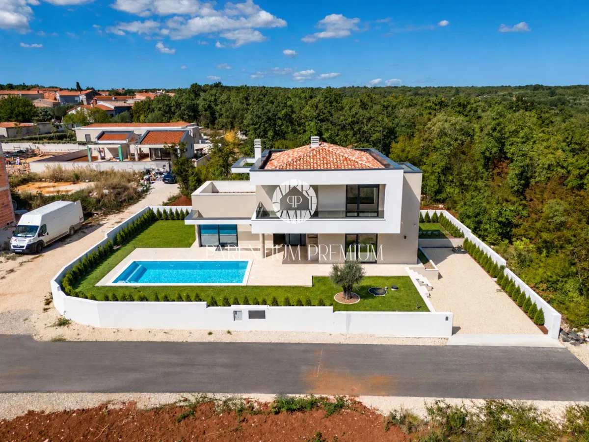 Marčana környéke – Modern villa medencével és tengerre néző kilátással