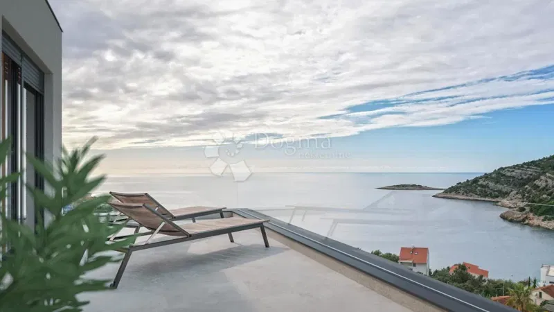 Ražanj – novogradnja, penthouse B-S6 s velikom lođom i panoramskim pogledom na more, 250 m od mora