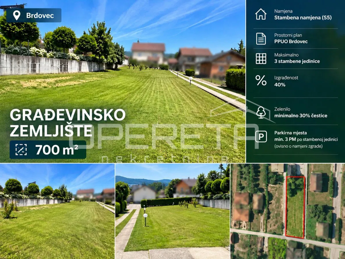 Brdovec, terreno edificabile di 700 m², fino a 3 unità abitative