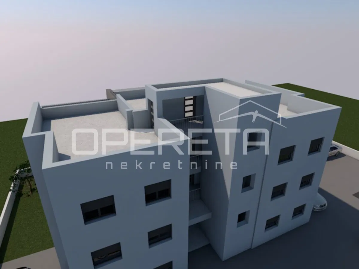 Novogradnja, Dvosoban stan s krovnom terasom, 86 m², 2. kat, Murvica