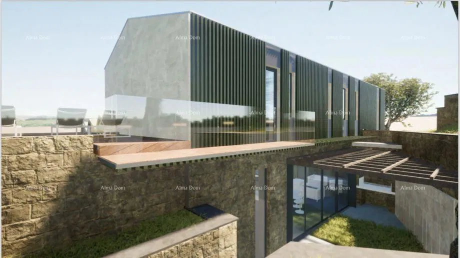 Prodaje se  građevinsko zemljište sa ruševnom kućicom  Labin, s pogledom na more i projektom