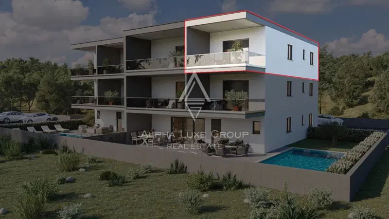 Isztria, Novigrad: Második emeleti apartman tengerre néző kilátással
