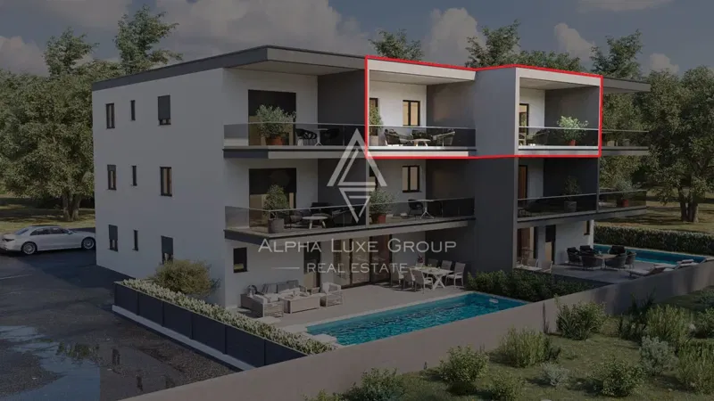 Isztria, Novigrad: Második emeleti apartman tengerre néző kilátással