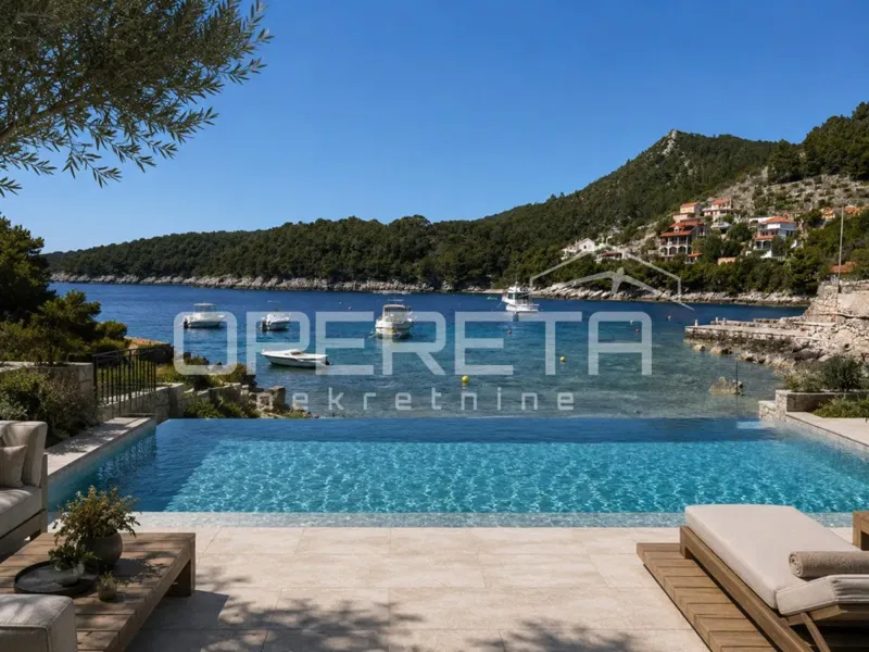 Građevinsko zemljište 730 m2 uz more -Gršćica, otok Korčula