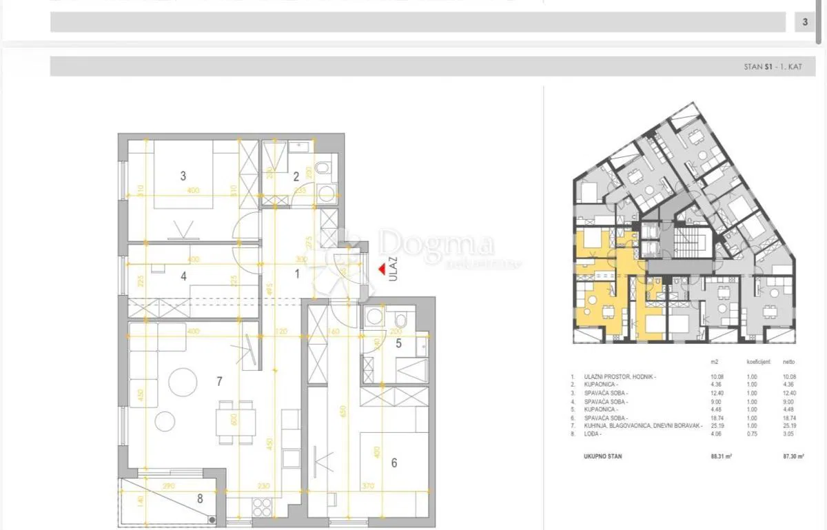 SINJ | NOWA KONSTRUKCJA | MIESZKANIE TRZYPOKOJOWE 87,30 m² | ZAKOŃCZENIE 2027