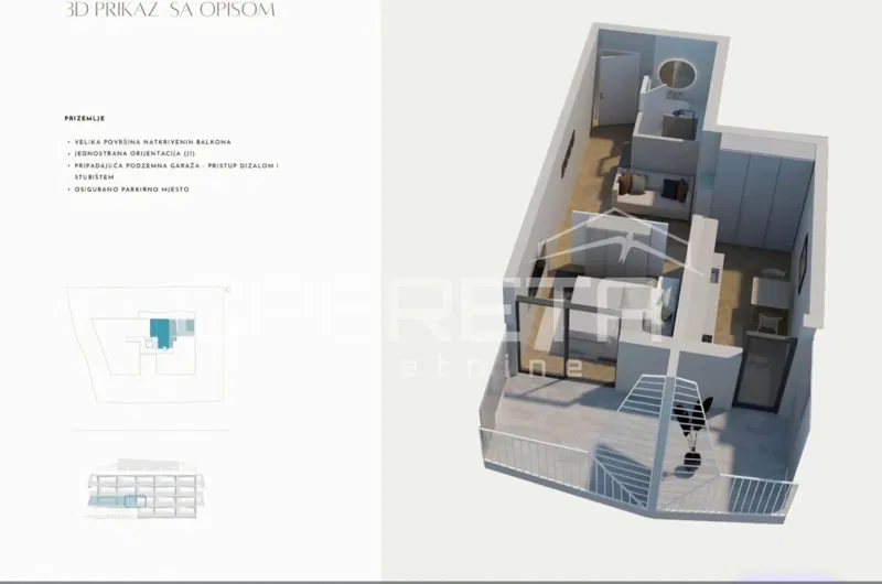 Split – Moderno appartamento monolocale in nuova costruzione con ampio balcone e posto auto, mutuo