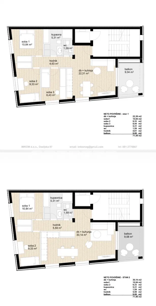 Sale, Apartment, Knežija, Kalinovica, 3r, 75m2 – 2