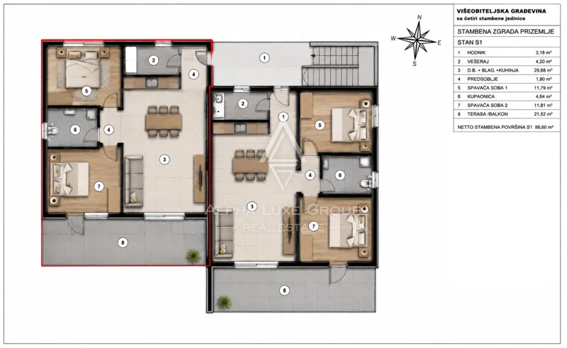 Istra, Novigrad : Apartma z 2 spalnicama in vrtom – 2
