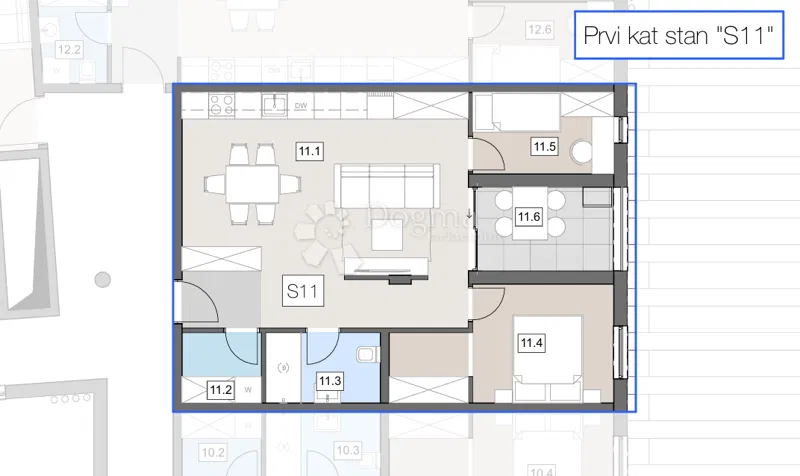 NOWY BUDYNEK PAZIN - 2BR+DB - S11 (I PIĘTRO) – 2
