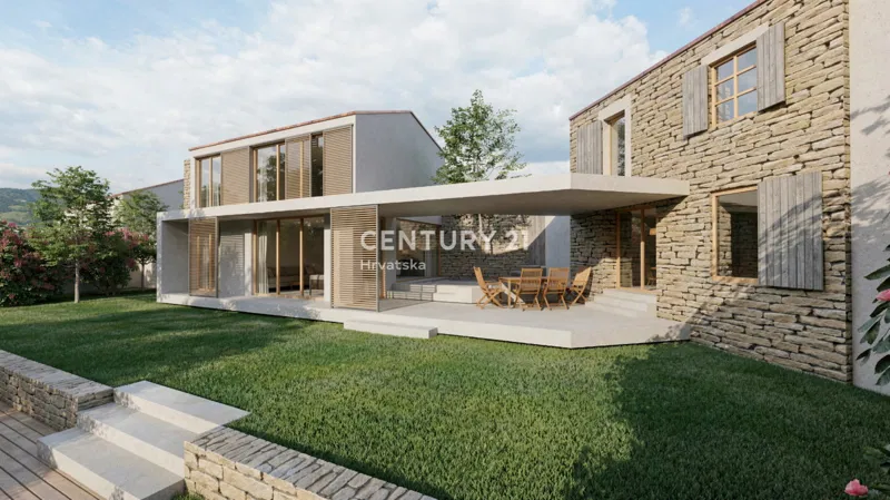 CEROVLJE, GRIMALDA, ISTRA- DVIJE KAMENE KUĆE S PROJEKTOM OBNOVE, 860 m² – 2