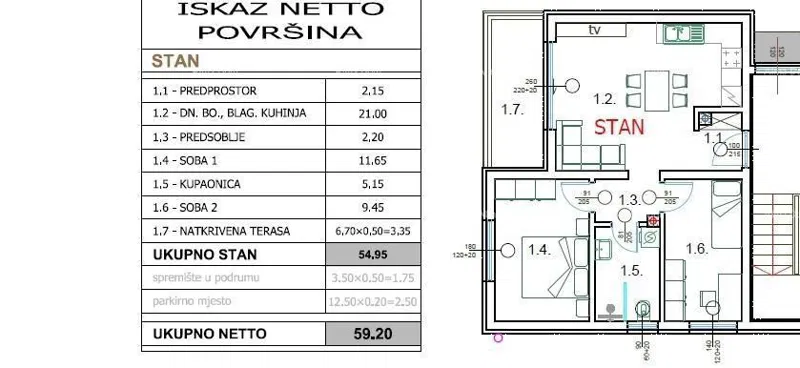 Prodaja- Moderni stan u Puli, idealan za obitelj. 200m od centra. – 3