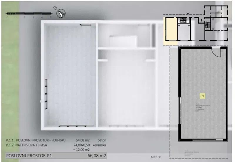 Labin, poslovni prostor 66m2, prizemlje
