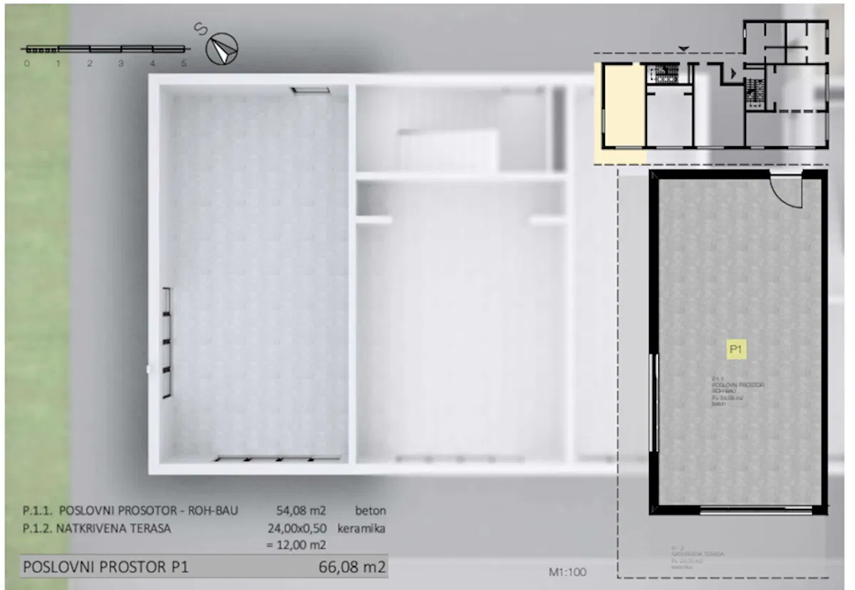 Labin, poslovni prostor 66m2, prizemlje
