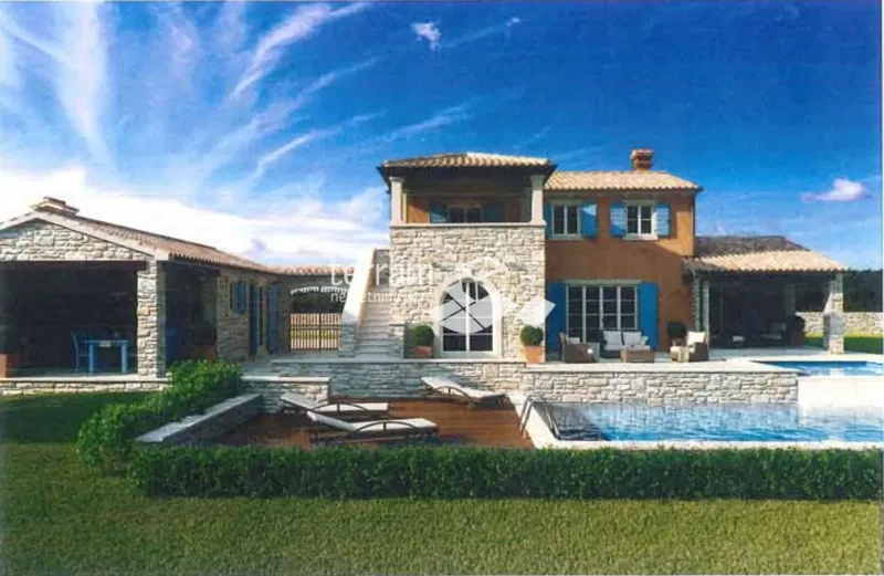 Istria, Tinjan, terreno edificabile 1095m2 con permesso di costruzione per una casa con piscina in vendita – 2