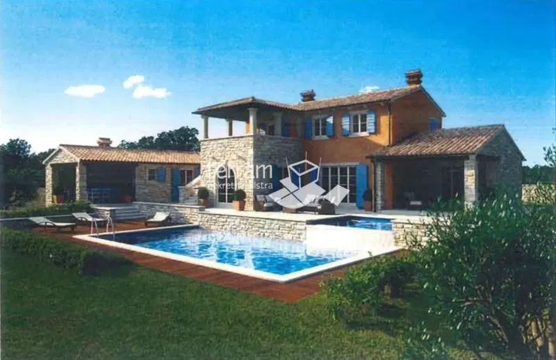 Istria, Tinjan, terreno edificabile 1095m2 con permesso di costruzione per una casa con piscina in vendita – 3