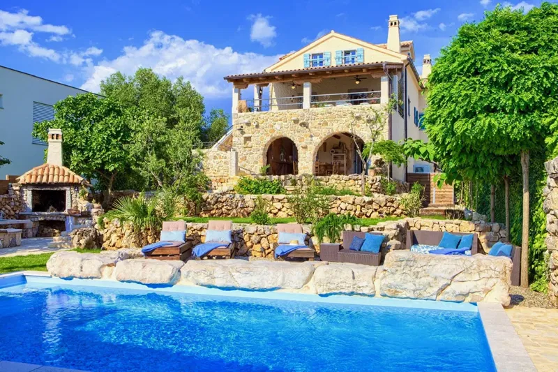 Malinska, beautiful rustic villa with swimming pool and open sea view! – 3