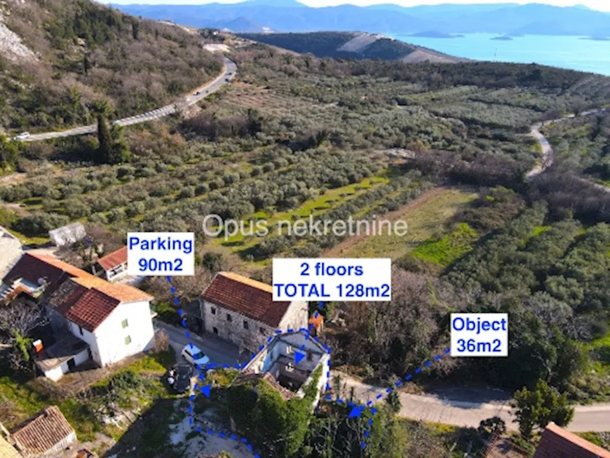 RABA, Slivno-kamena kuća 128 m2 s okućnicom