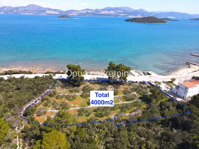 PELJESAC-DRAČE, Baugrundstück 4000m2, erste Reihe am Meer (Video)