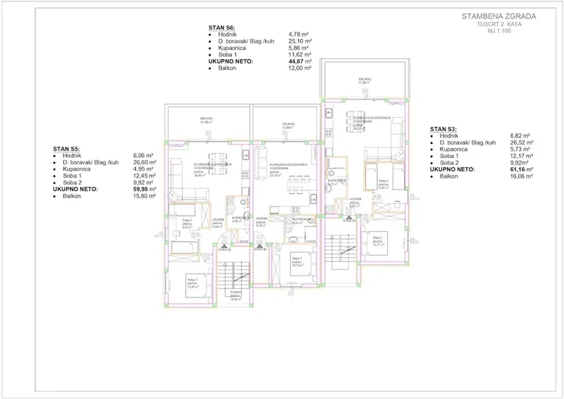 Monolocali con vista mare e piscina in un nuovo edificio, Okrug – 2