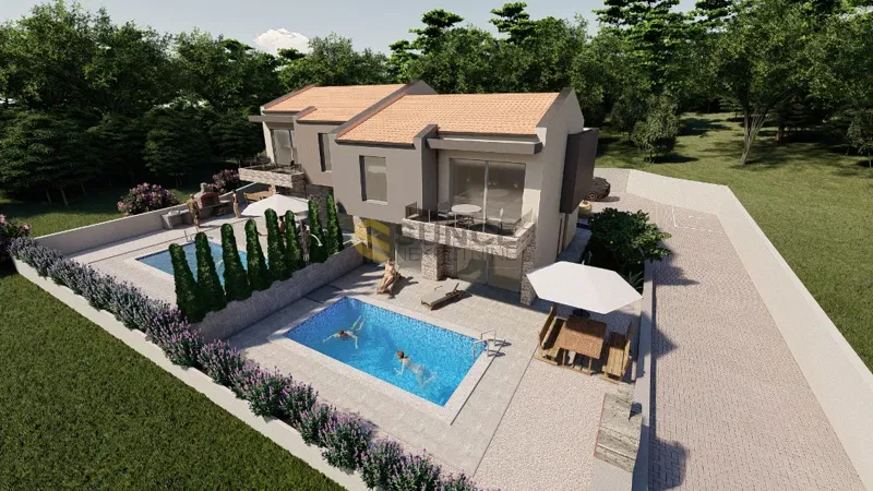 VRBNIK, FOR SALE, NEW, MODERN, COMPLETELY FURNISHED HOUSE WITH POOL AND SEA VIEW! – 2