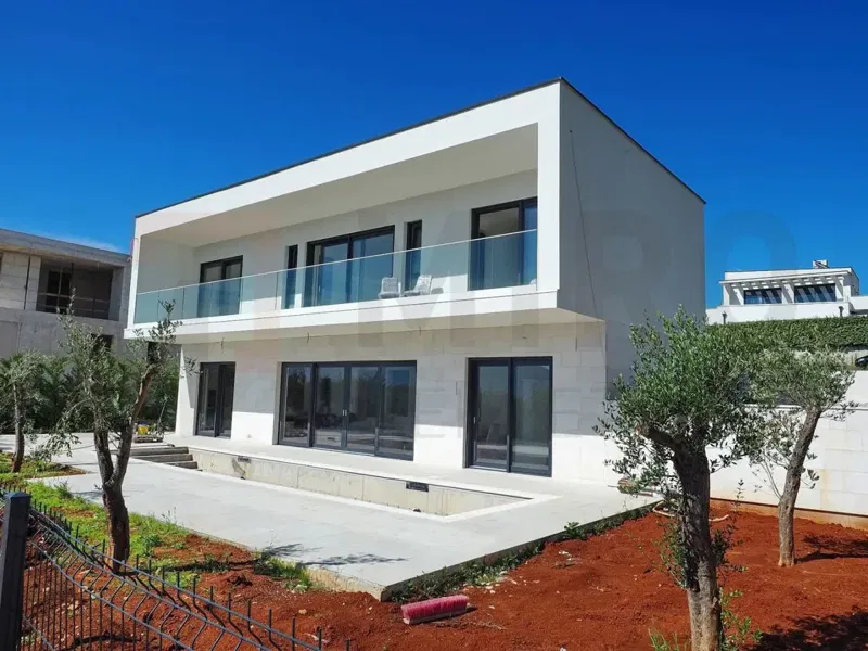 Krk, wider area, modern villa with pool and sea view under construction! – 2