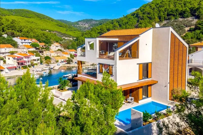 Korčula-sziget – Luxus villa medencével, közvetlenül a tenger mellett, eladó – 2
