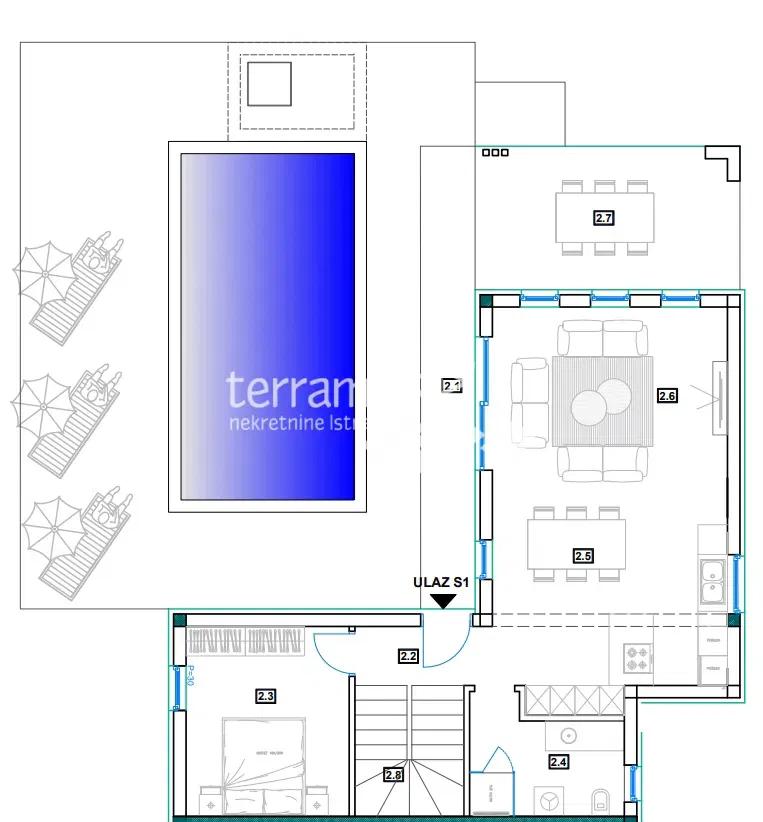Istria, Lisignano, casa 127m2, con piscina e giardino 480m2, #vendita – 2