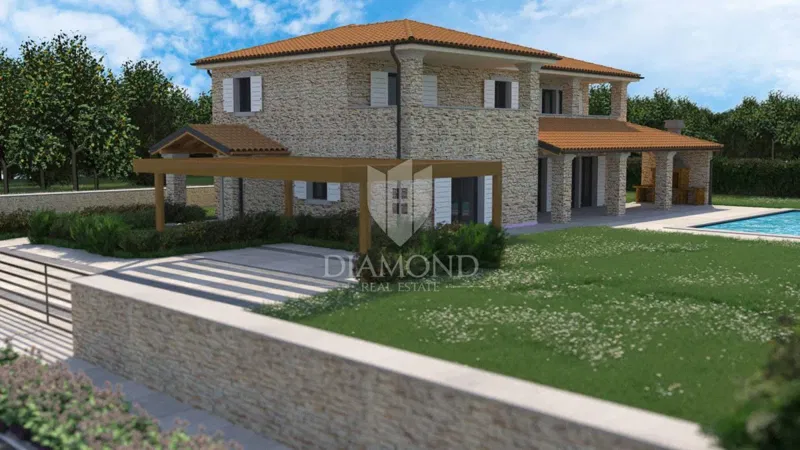 Poreč area, land with project, building permit and sea view! – 2
