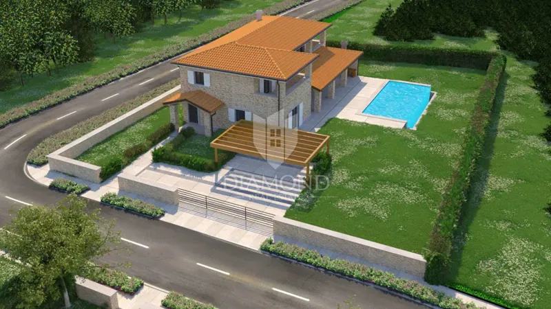 Poreč area, land with project, building permit and sea view! – 2